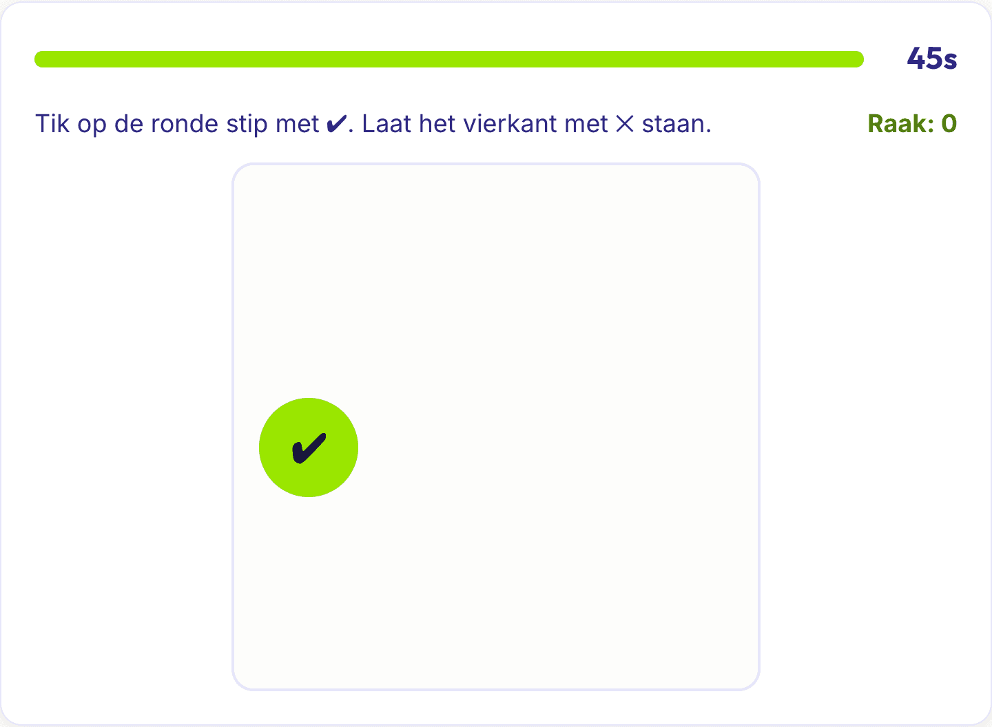 Snelklik met een stip in het speelveld