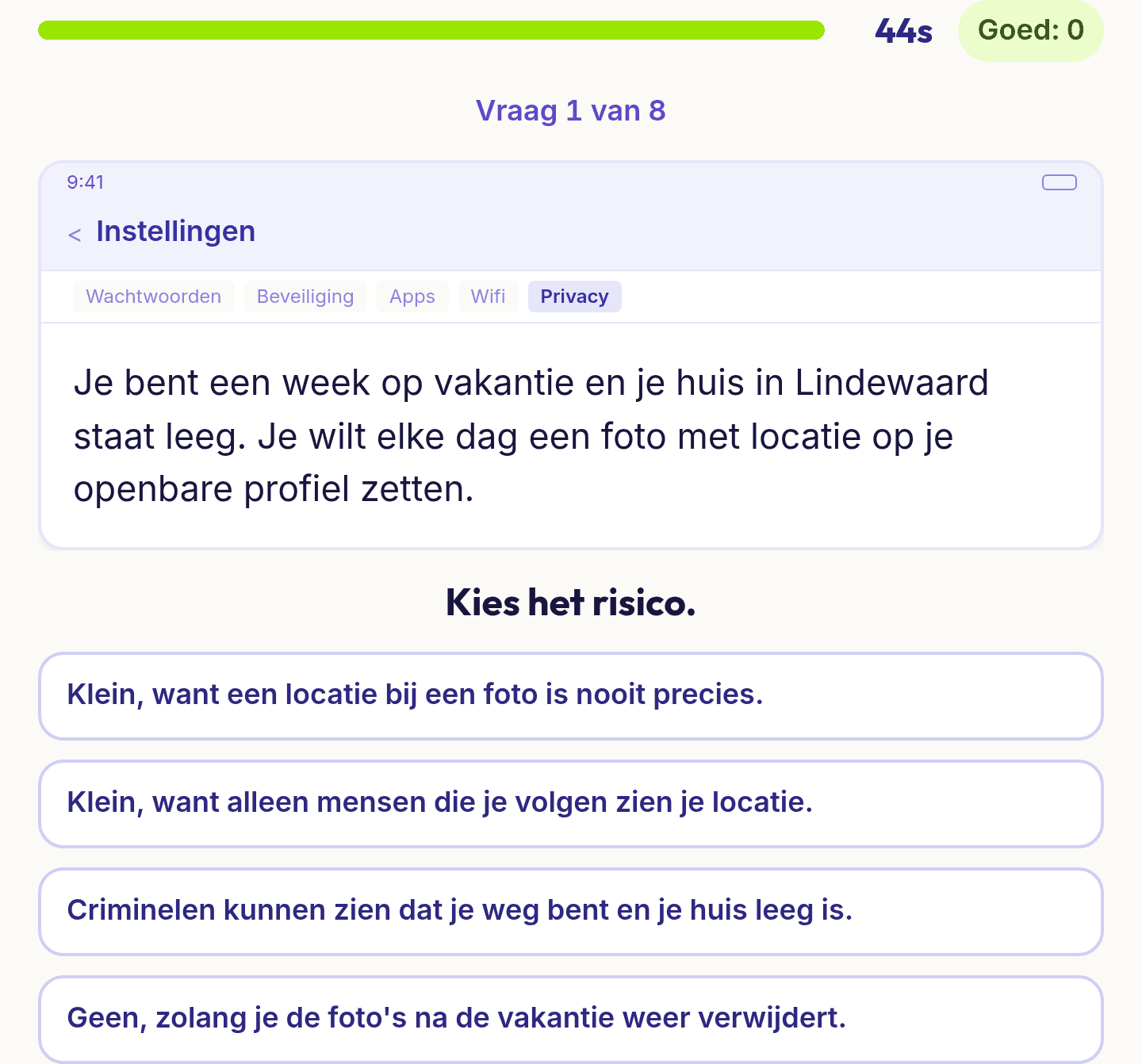 Een vraag uit Digitaal veilig over privacy-instellingen en een datalek